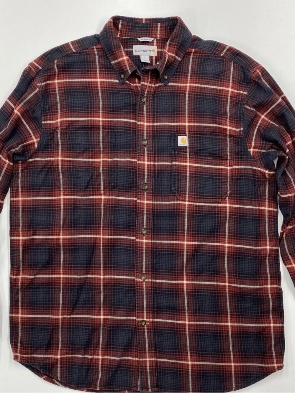 Carhartt Men’s Red & Navy Plaid Shirt Jacket